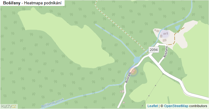 Bošířany - mapa podnikání