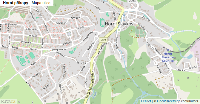 Horní příkopy - mapa ulice