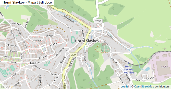 Horní Slavkov - mapa části obce