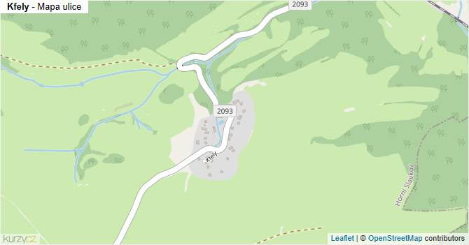 Kfely - mapa ulice