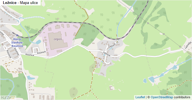 Ležnice - mapa ulice