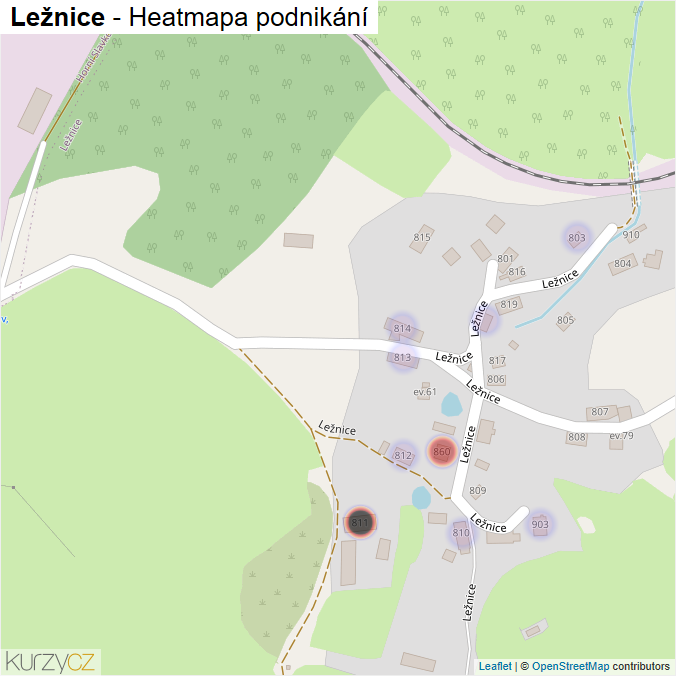 Mapa Ležnice - Firmy v ulici.