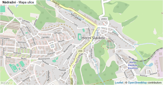Nádražní - mapa ulice