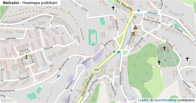 Nádražní - mapa podnikání