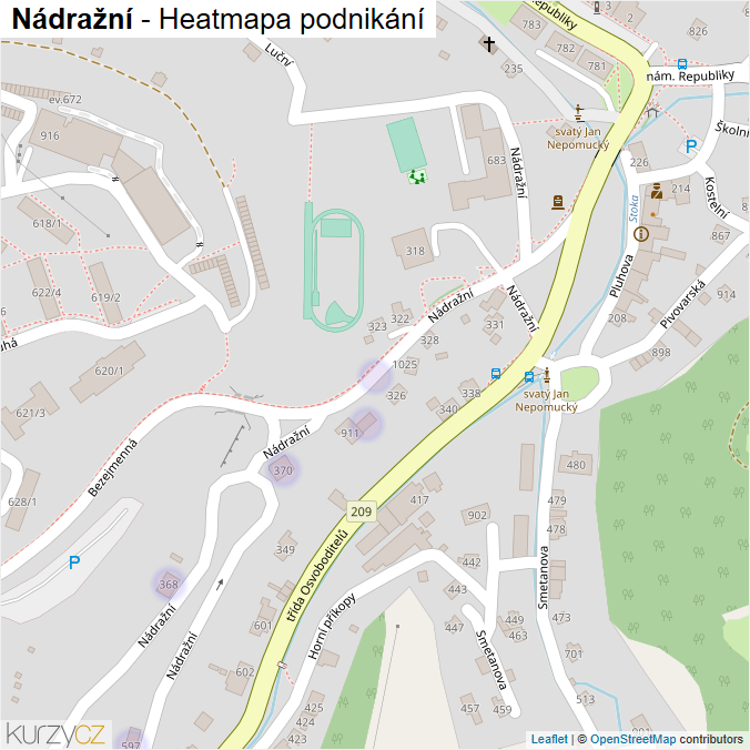 Mapa Nádražní - Firmy v ulici.