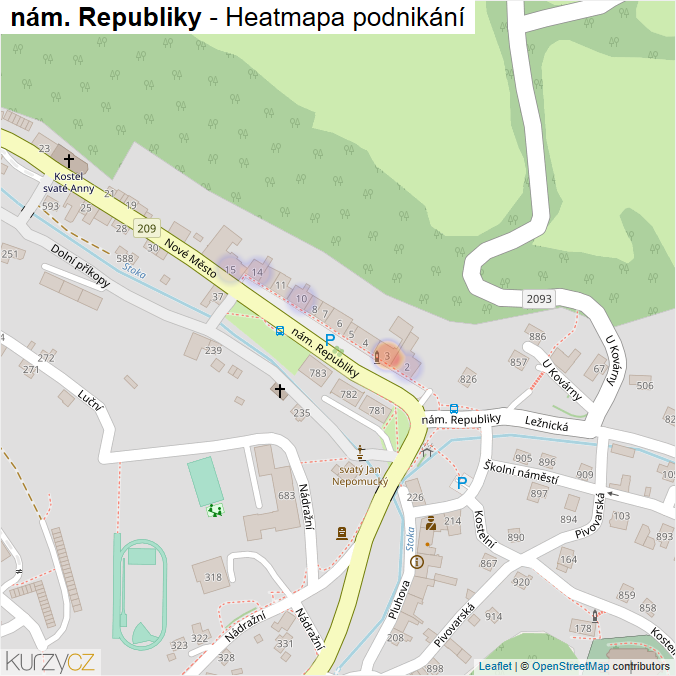 Mapa nám. Republiky - Firmy v ulici.