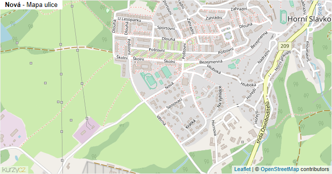 Nová - mapa ulice