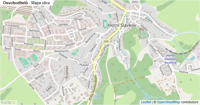 Osvoboditelů - mapa ulice