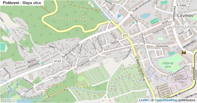 Poštovní - mapa ulice