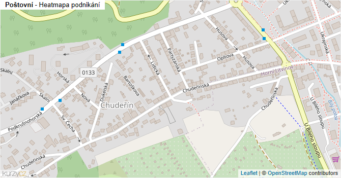 Poštovní - mapa podnikání