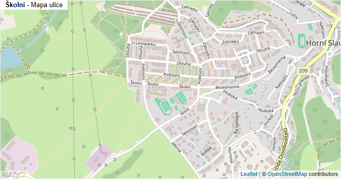 Školní - mapa ulice