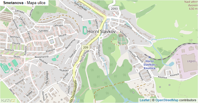 Smetanova - mapa ulice