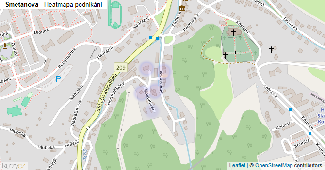 Smetanova - mapa podnikání