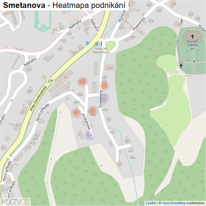 Mapa Smetanova - Firmy v ulici.