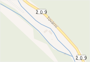 Tovární v obci Horní Slavkov - mapa ulice