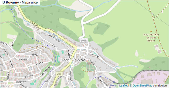 U Kovárny - mapa ulice