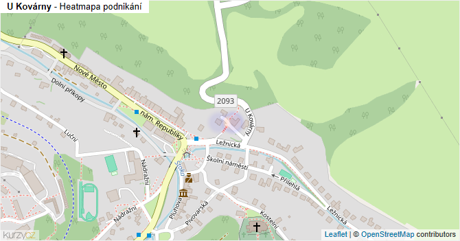U Kovárny - mapa podnikání