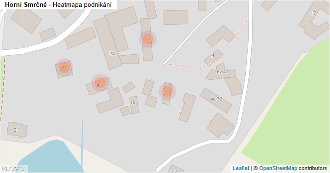 Horní Smrčné - mapa podnikání