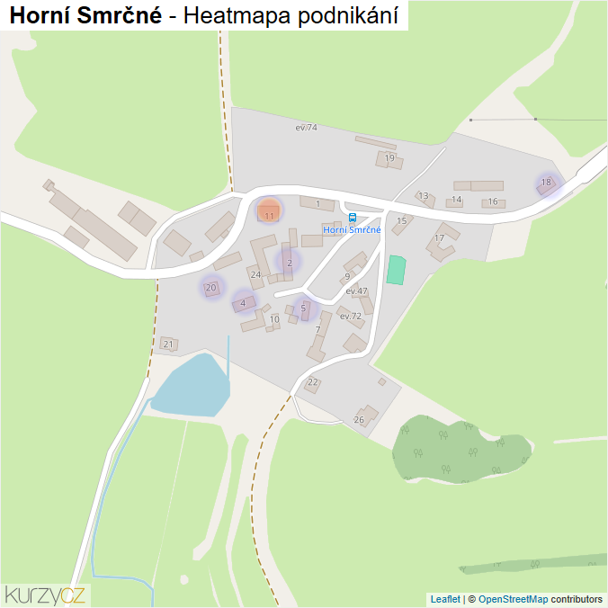 Mapa Horní Smrčné - Firmy v části obce.