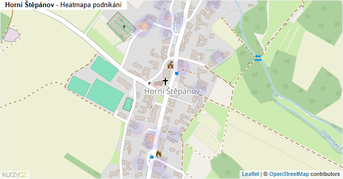 Horní Štěpánov - mapa podnikání