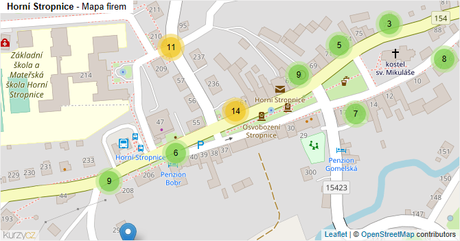 Horní Stropnice - mapa firem