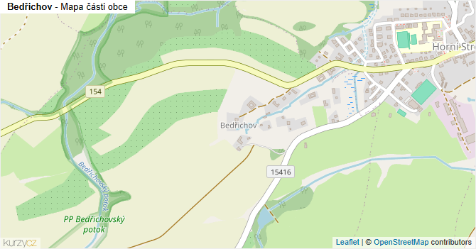 Bedřichov - mapa části obce