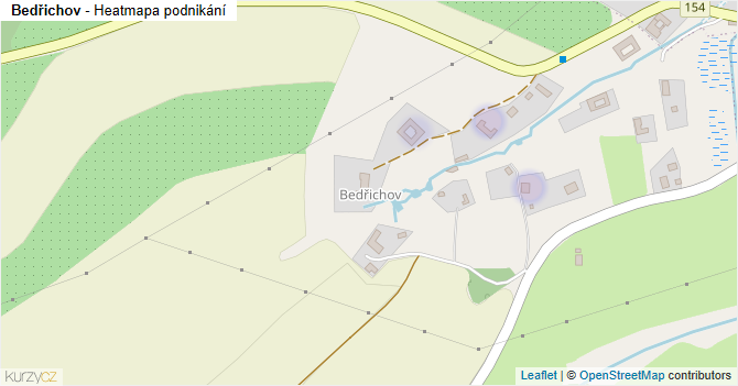 Bedřichov - mapa podnikání