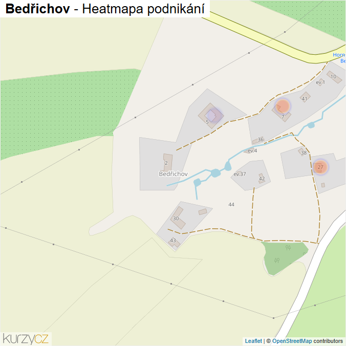 Mapa Bedřichov - Firmy v části obce.