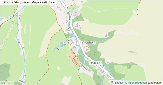 Dlouhá Stropnice - mapa části obce