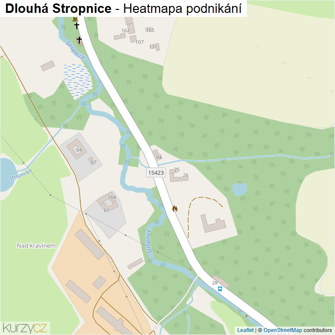 Mapa Dlouhá Stropnice - Firmy v části obce.