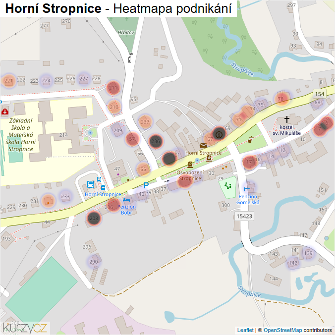 Mapa Horní Stropnice - Firmy v části obce.