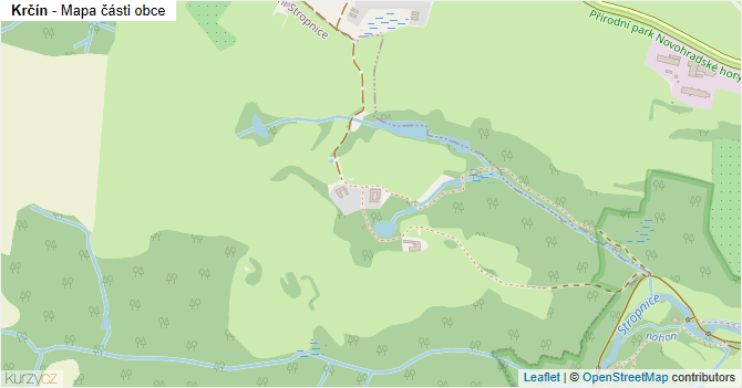 Krčín - mapa části obce