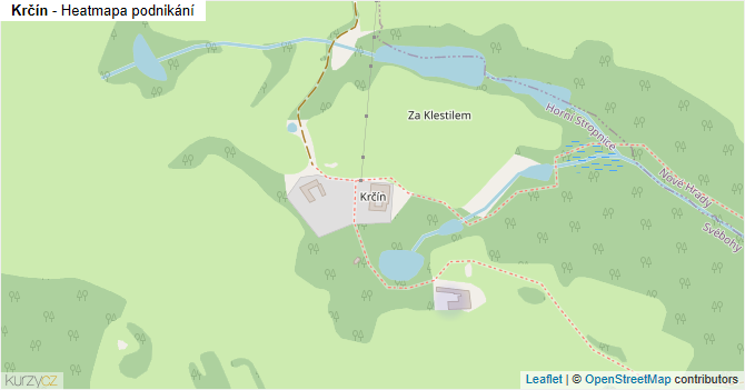 Krčín - mapa podnikání
