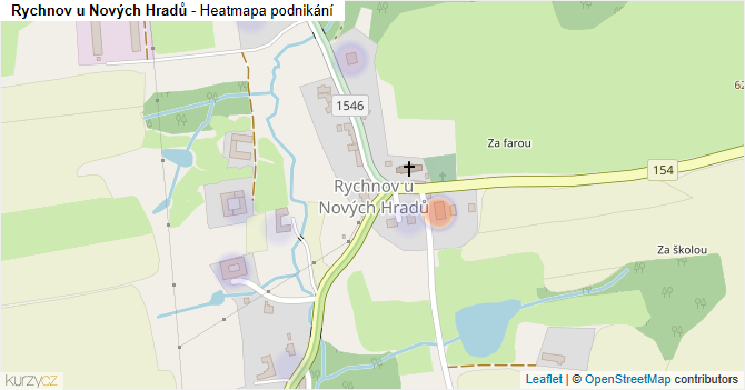 Rychnov u Nových Hradů - mapa podnikání