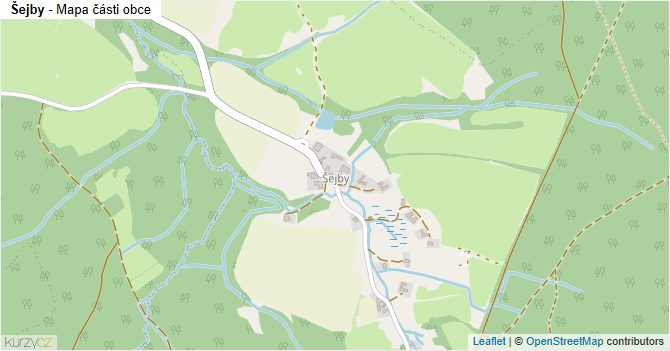 Šejby - mapa části obce