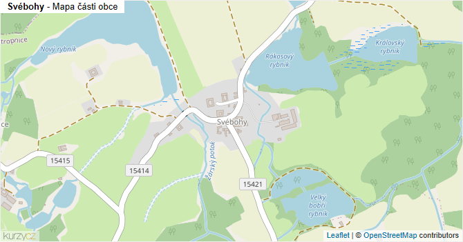 Svébohy - mapa části obce