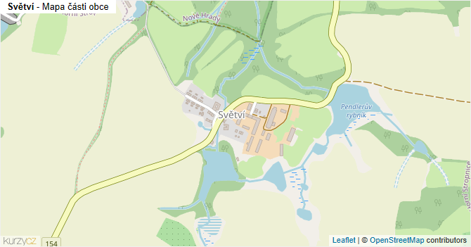 Světví - mapa části obce