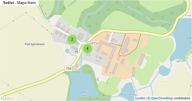 Světví - mapa firem