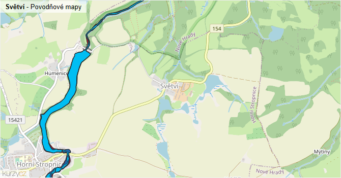 Světví - záplavové mapy stoleté vody
