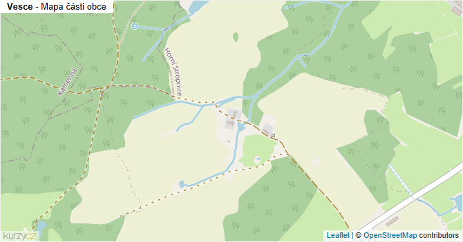 Vesce - mapa části obce