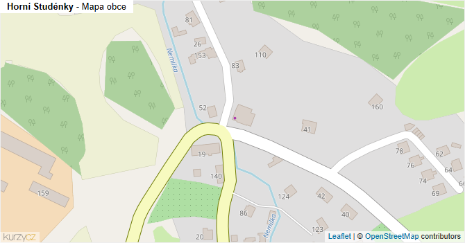 Horní Studénky - mapa obce
