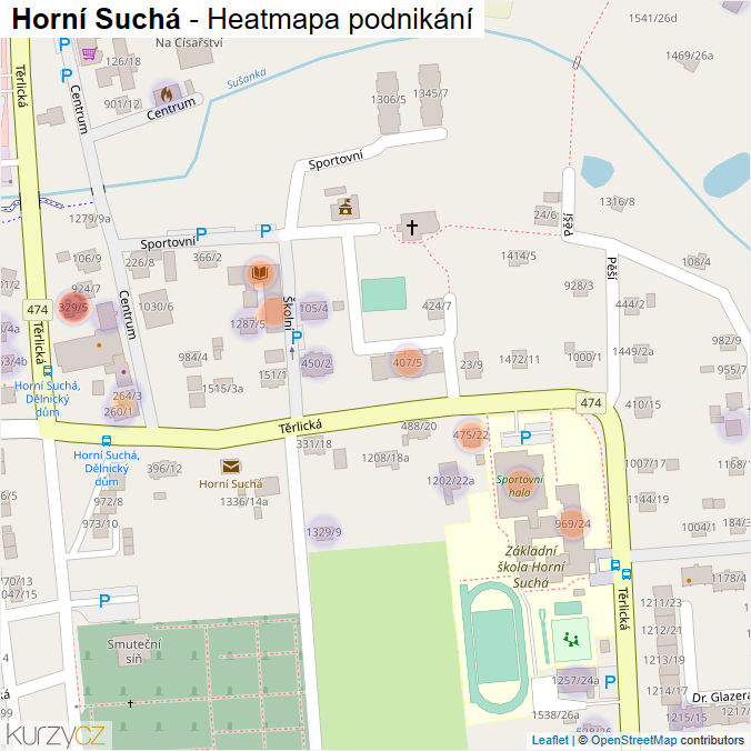 Mapa Horní Suchá - Firmy v obci.