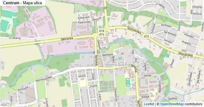 Centrum - mapa ulice