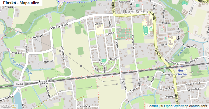 Finská - mapa ulice