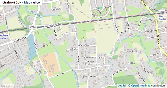 Grabovščok - mapa ulice