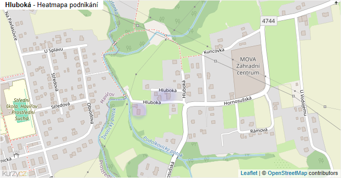 Hluboká - mapa podnikání