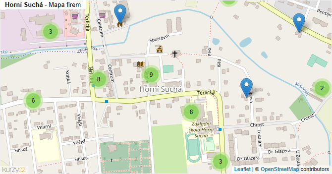 Horní Suchá - mapa firem
