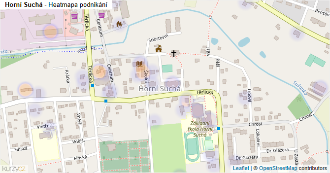 Horní Suchá - mapa podnikání