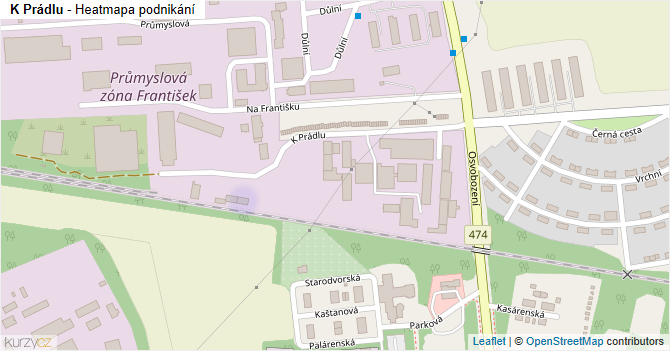 K Prádlu - mapa podnikání