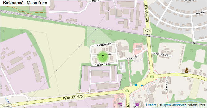 Kaštanová - mapa firem